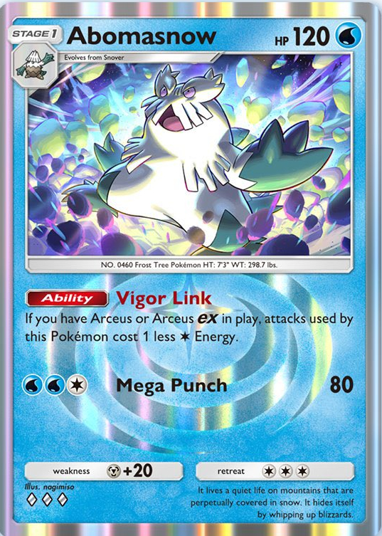 Abomasnow from Triumphant Light in Pokemon TCG Pocket.