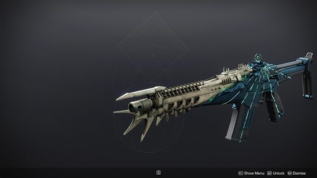 The Adamantite rifle in Destiny 2, as seen in Collections.