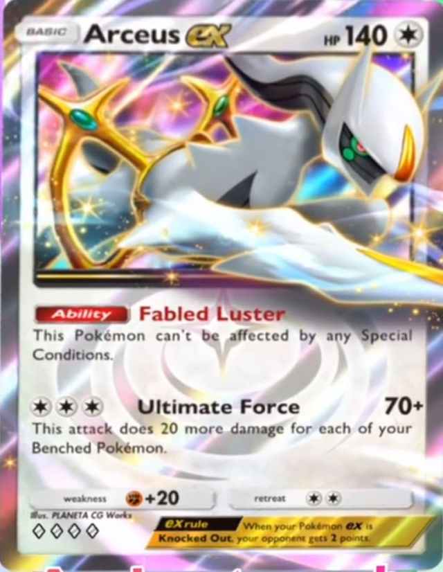 An Arceus ex card from the Triumphant Light set in Pokemon TCG Pocket.