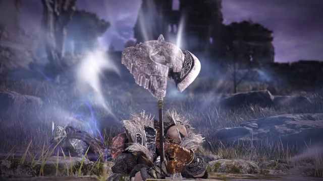 A character in Nightreign channeling an attack.