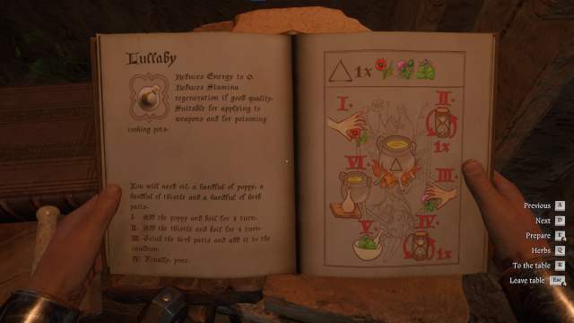 Crafting the Lullaby potion