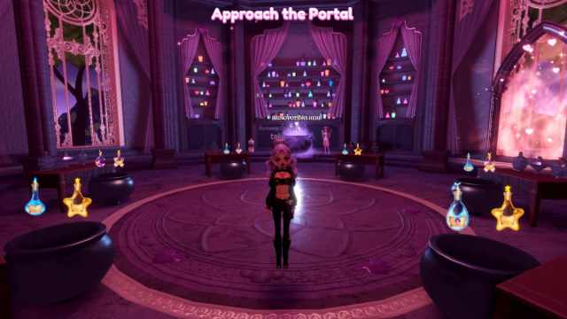 A room full of potions and cauldrons in Dress to Impress.