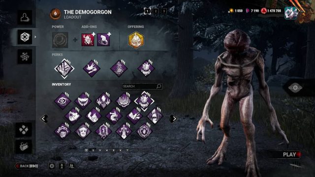 An image from Dead by Daylight of an aura reading Demogorgon perk build.