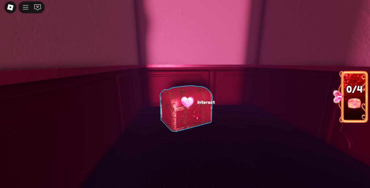 Picture showing one of the chests in Dress To Impress Valentine's Quest.