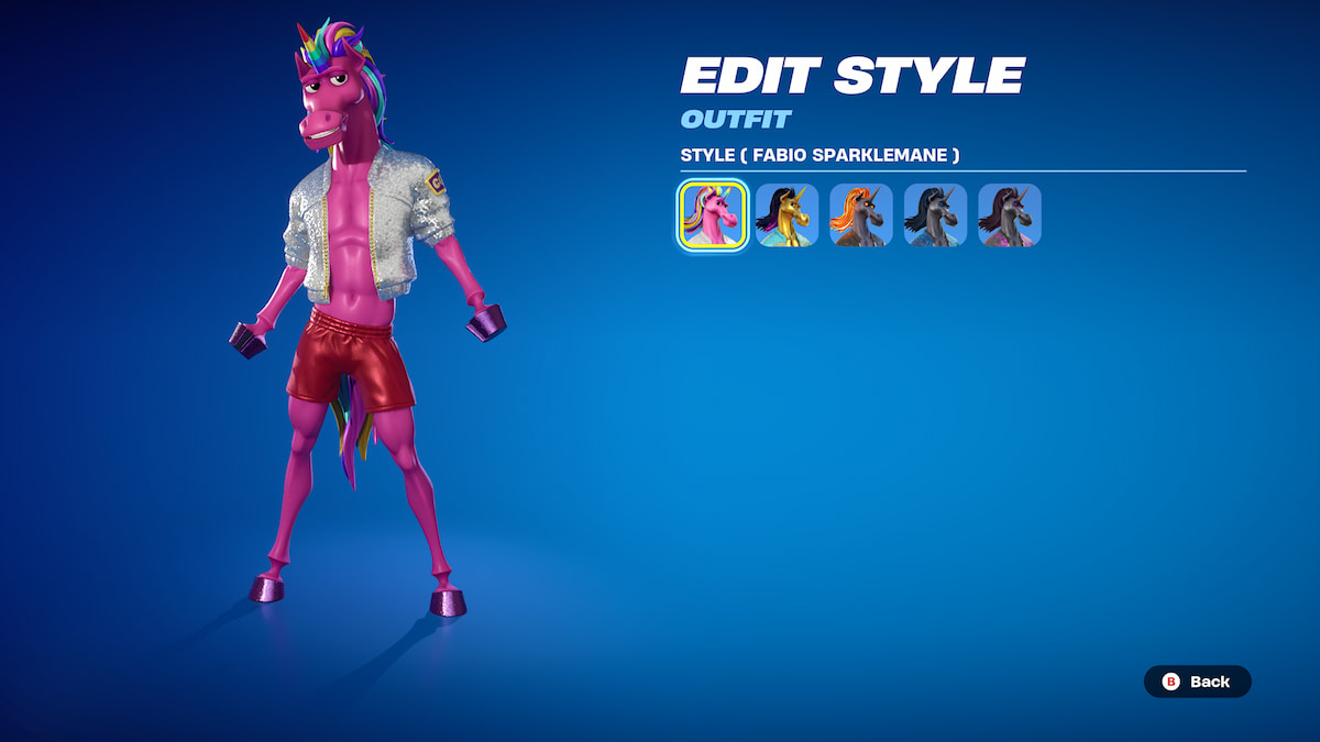 fabio sparklemane with a pink body and sequin jacket