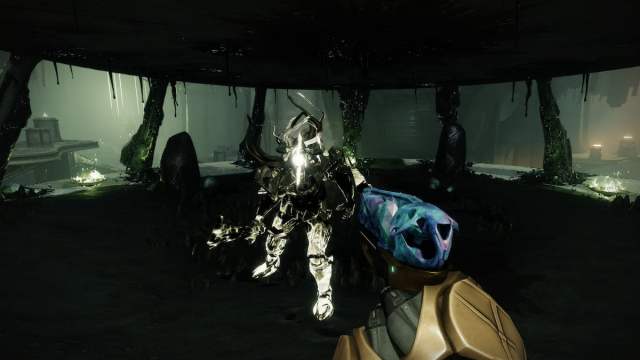 A Taken Knight called Vorok Excise Eternal faces the Guardian after they light up three braziers in the Hall of Souls.