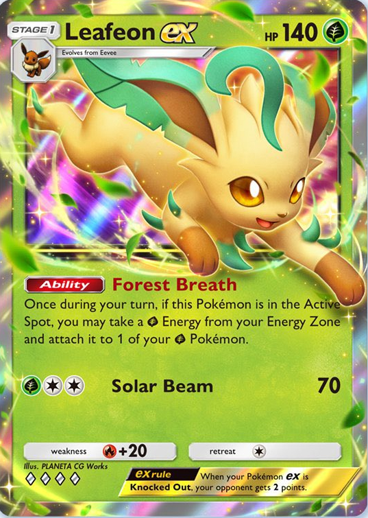 Leafeon ex from Triumphant Light in Pokemon TCG Pocket