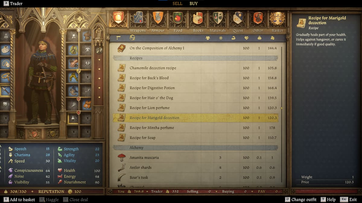 Learn the Marigold recipe in Kingdom Come 2