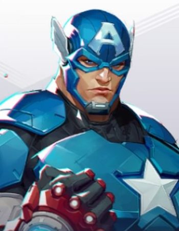 Captain America hero image shot on hero roster menu in Marvel Rivals