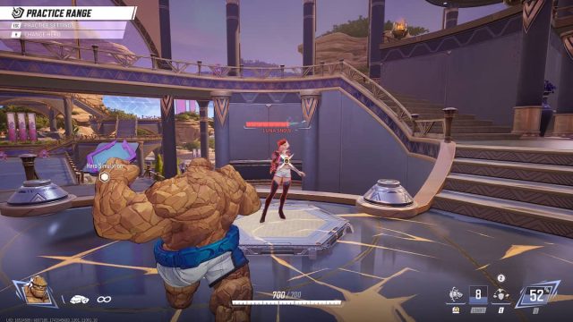 An image from Marvel Rivals of a large yellow crosshair for melee characters.