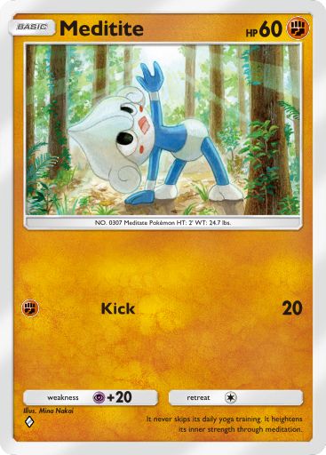 Meditite from Triumphant Light in Pokemon TCG Pocket
