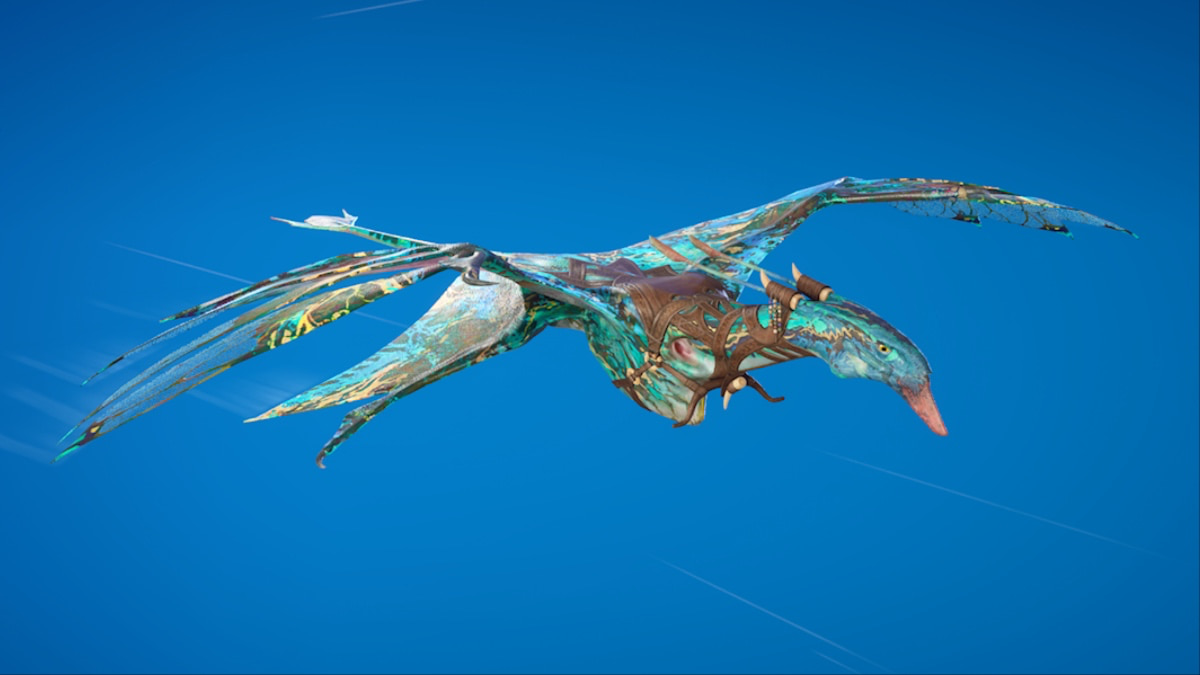 avatar banshee glider in iridescent greens and golds