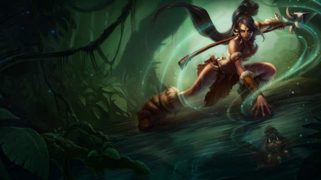 Picture showing Nidalee in League of Legends.