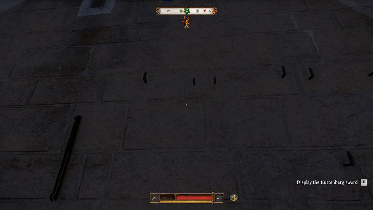 Displaying the guild longsword