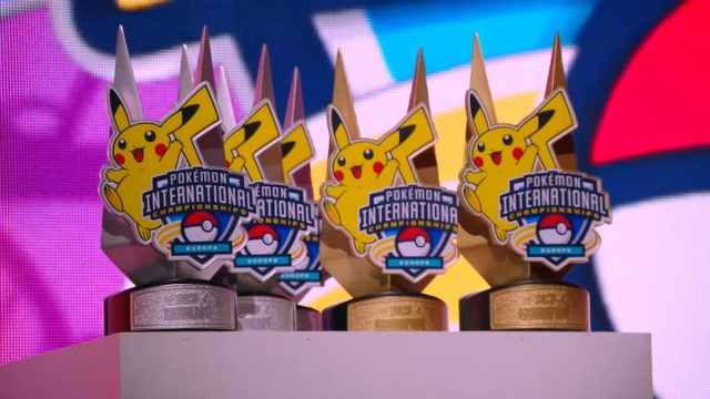 Trophies displayed at Pokémon EUIC.
