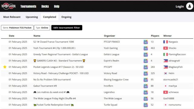 Screenshot of the Limitless TCG Platform.