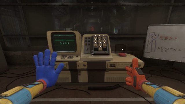 Input 3255 into the terminal to unlock the Cell Block door on the upper deck