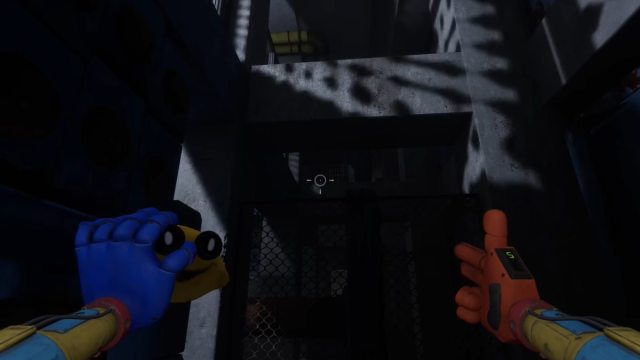 Holding the lemon in Poppy Playtime Chapter 4 while pointing at the spot it spawns in outside of the cell block