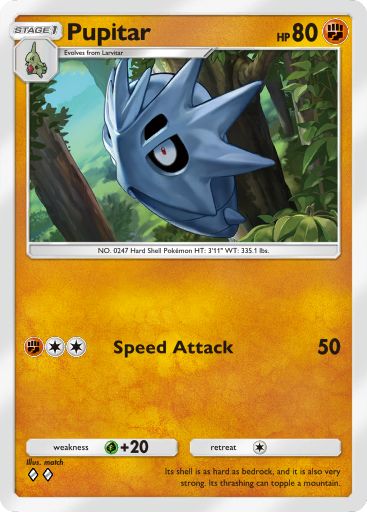 Pupitar from Triumphant Light in Pokemon TCG Pocket