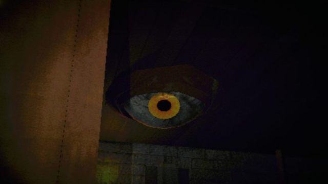 The Ceiling Eye looking directly at the camera in R.E.P.O.
