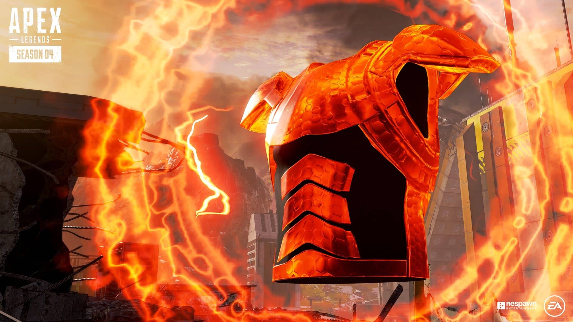 An armor pickup glowing red in Apex Legends.