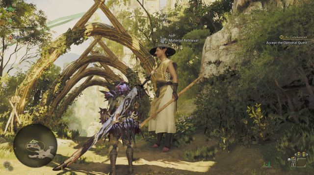 a tall npc will offer to go get you resources