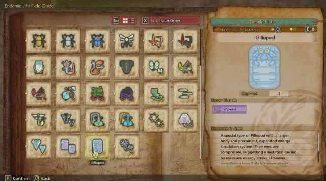 gillopod monster log page