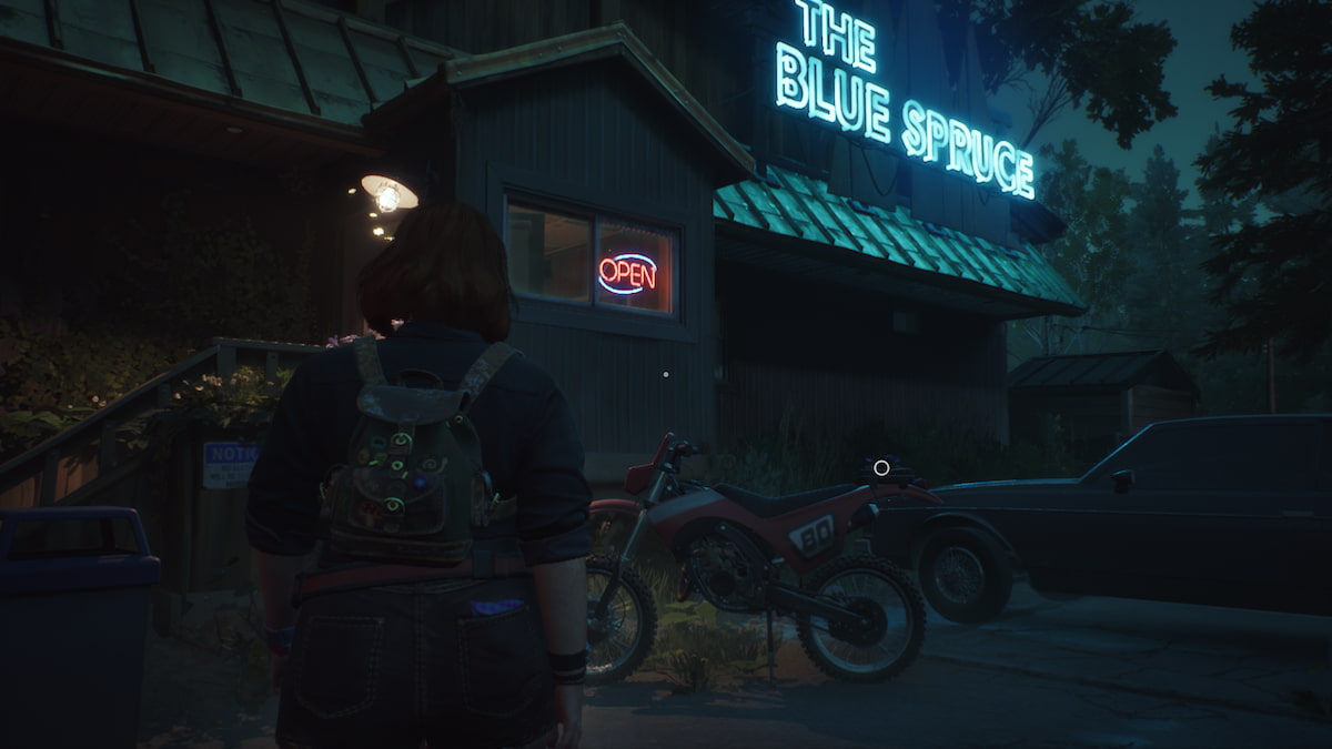 swann checking out the bike at the bar to find the code