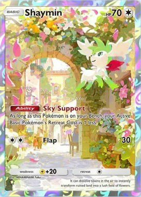 Shaymin full art from Triumphant Light in Pokemon TCG Pocket