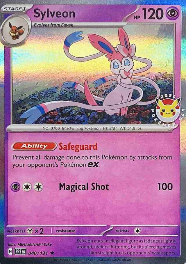 The Sylveon Pokemon Day 2025 promo card.
