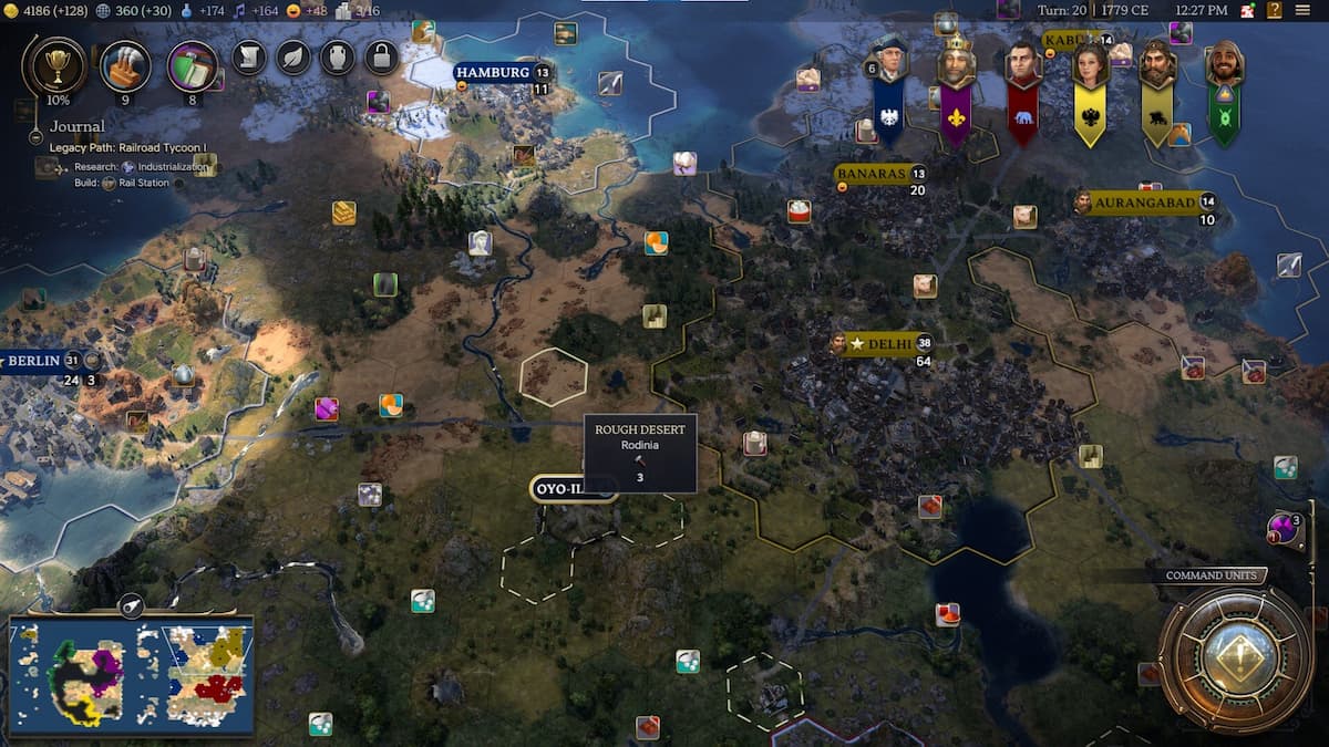 Terra Incognita map in Civilization 7.