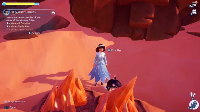 A black cauldron by some rocks in Disney Dreamlight Valley