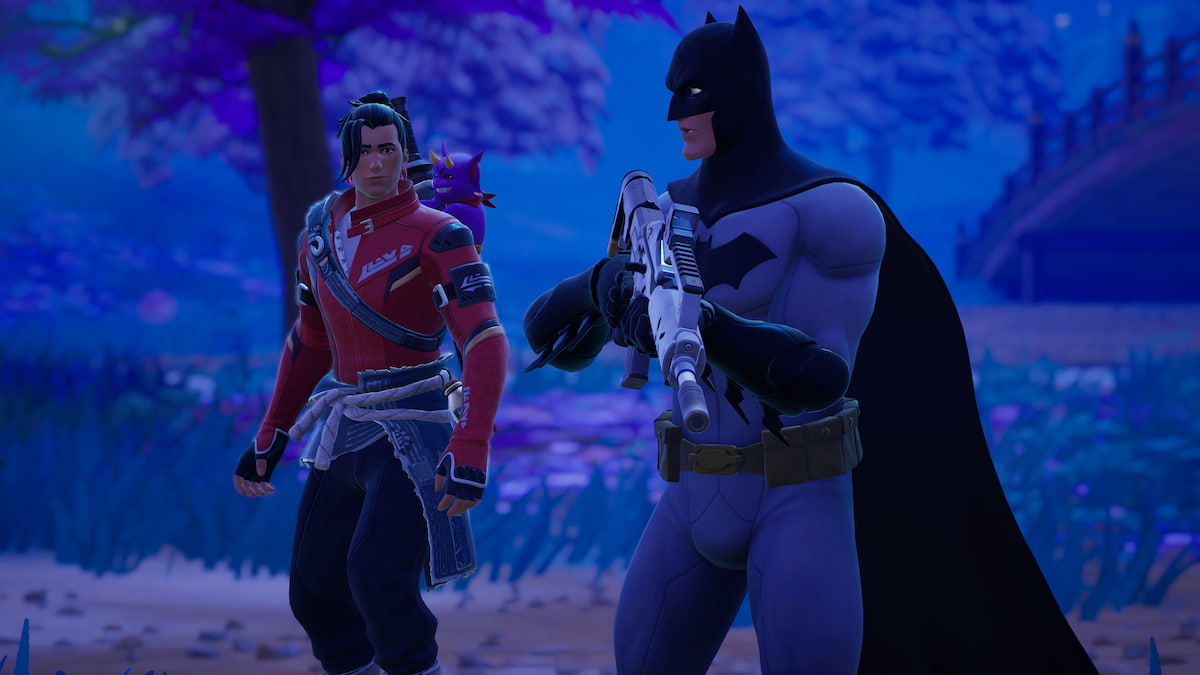 Batman standing next to Kendo in Fortnite.