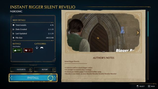 Instant Bigger Silent Revelio mod