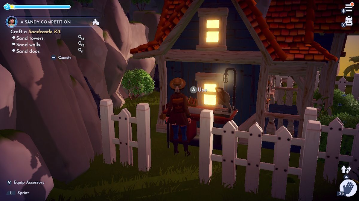Player standing near a crafting table in DDV.