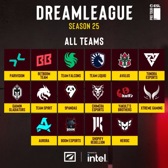 Dota 2 Dreamleague Season 25 teams