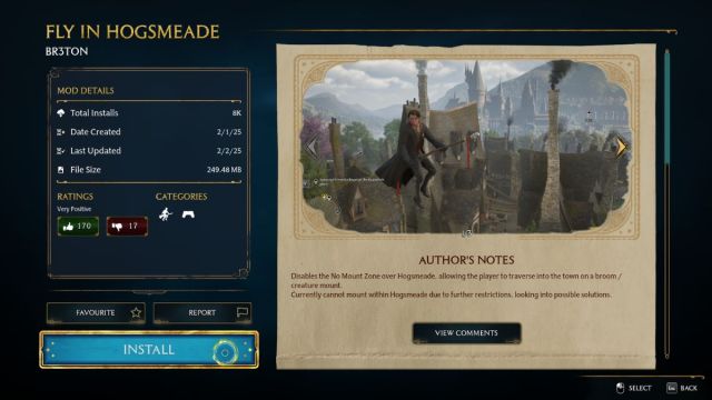 Fly in Hogsmeade mod