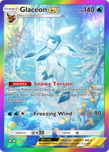 Glaceon ex from Triumphant Light in Pokemon TCG Pocket.