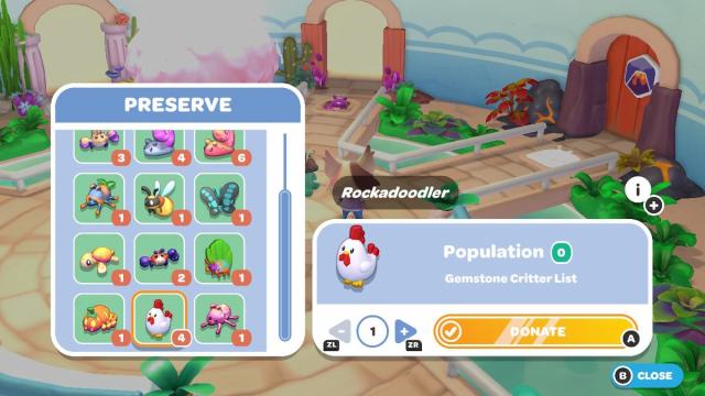 Donating a Rockadoodler in Hello Kitty Island Adventure.