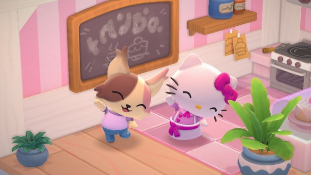 Player and Hello Kitty in Hello Kitty Island Adventure.