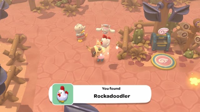 Catching a Rockadoodler in Hello Kitty Island Adventure.