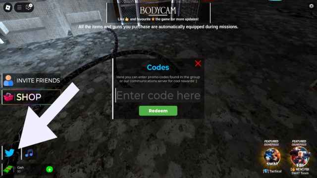 How to redeem BODYCAM codes.