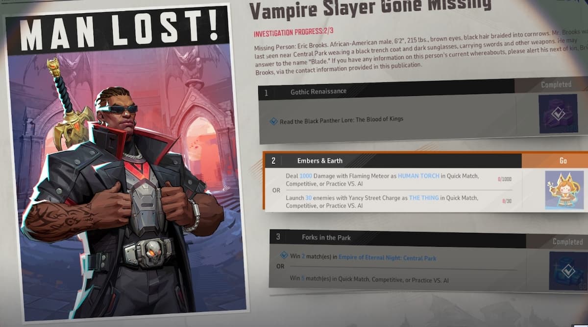 Vampire Slayer Gone Missing chapter in Marvel Rivals Midnight Features II in season 1.5