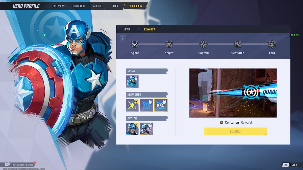 The KO prompt for Captain America in Marvel Rivals.