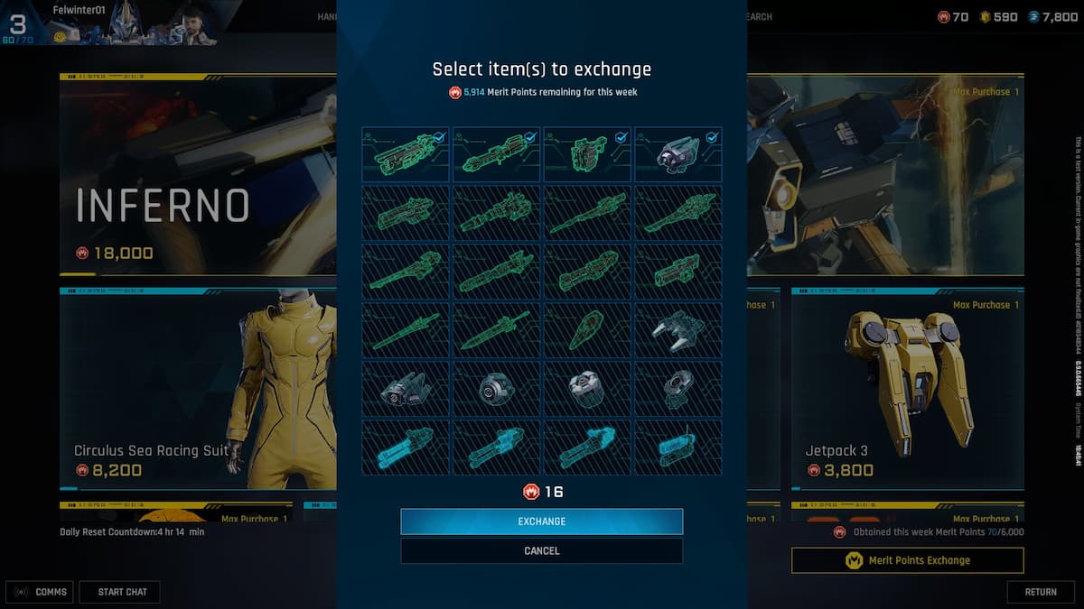 Item exchange in Mecha BREAK