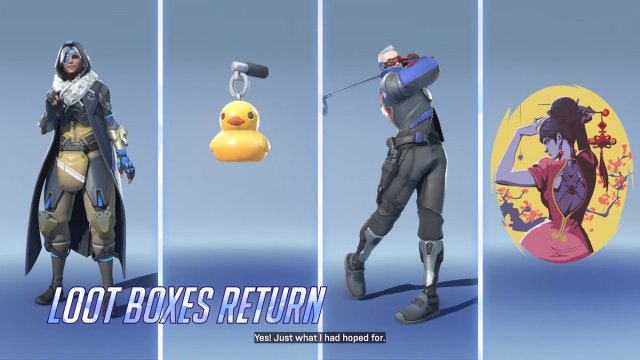 Overwatch 2 Season 15 intro showing loot boxes.