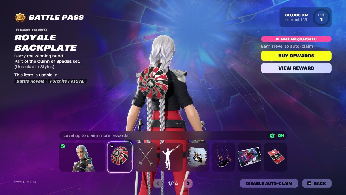 page one back bling reward