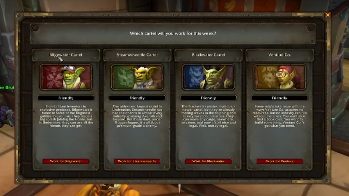The four cartels in WoW Undermine