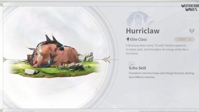 Wuthering Waves 2.1 new echo hurriclaw brown bear with black claws