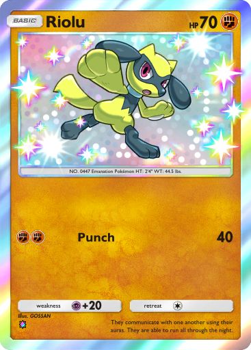 Riolu Pokémon Pocket card.